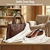 4 paquetes de bolsa de polvo de satén 15.7x19.7 pulgadas + 19.7x23.6 pulgadas beige, 100% poliéster, bolsa de seda para bolsos, bolsas para zapatos para armario, protector de bolsos, fundas de polvo para bolsos 5