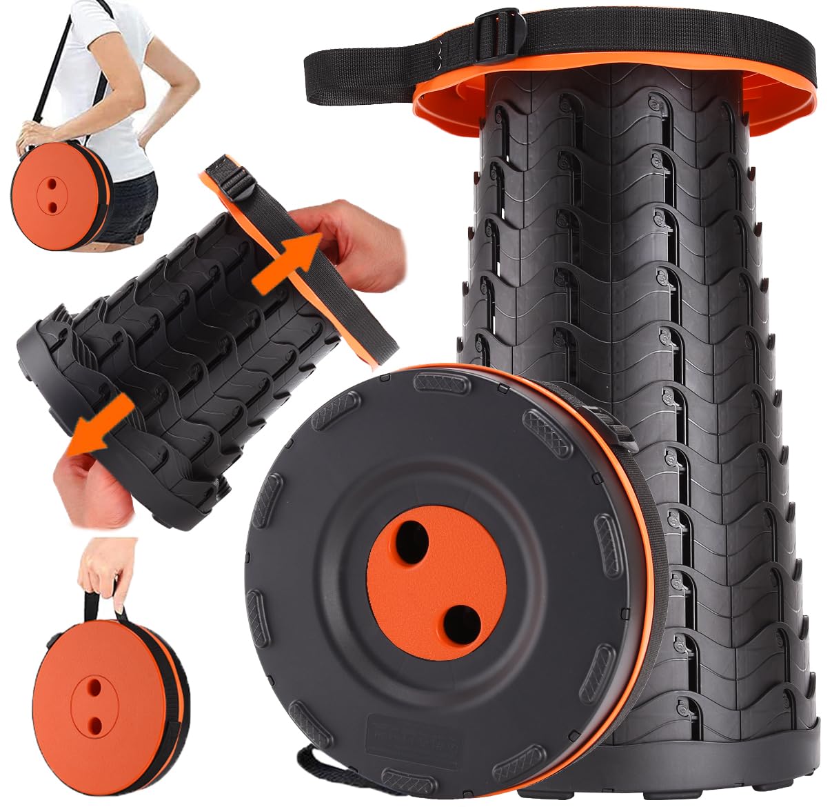 2022 Upgraded-Portable Collapsible Folding Stool, Retractable ...