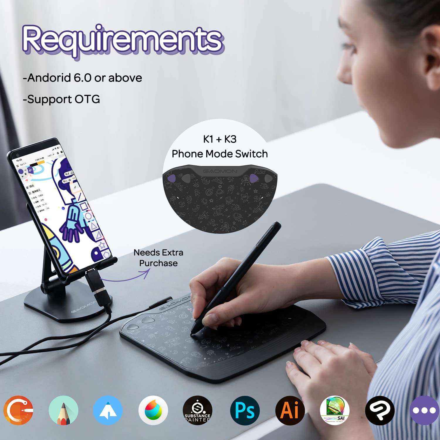 Buy GAOMON S630 Android OS Supported Graphics Pen Tablet with 4 Express