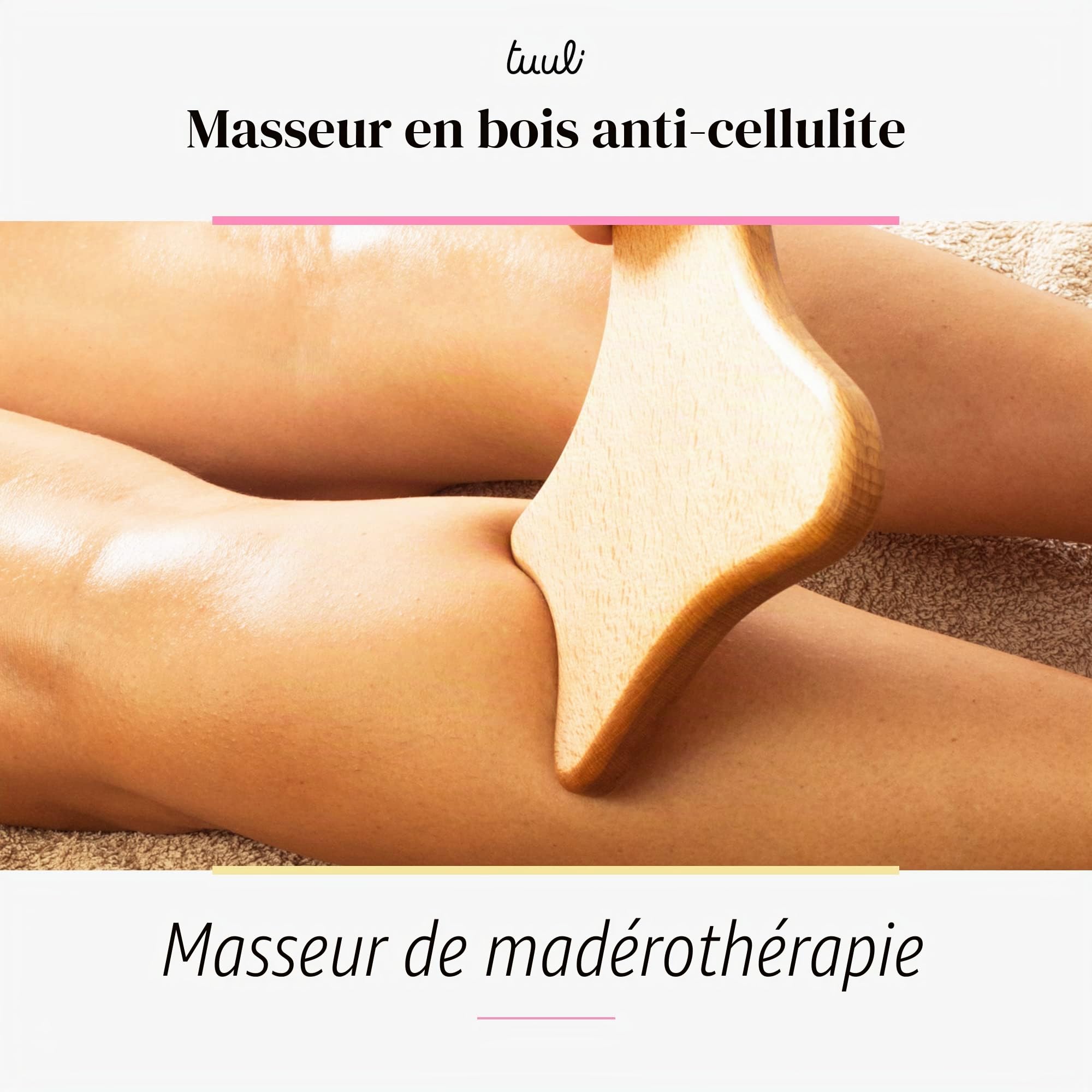 Tuuli Accessories Anti Cellulite Masseur Massage Appareil Maderothérapie Bois 33 x 16 cm