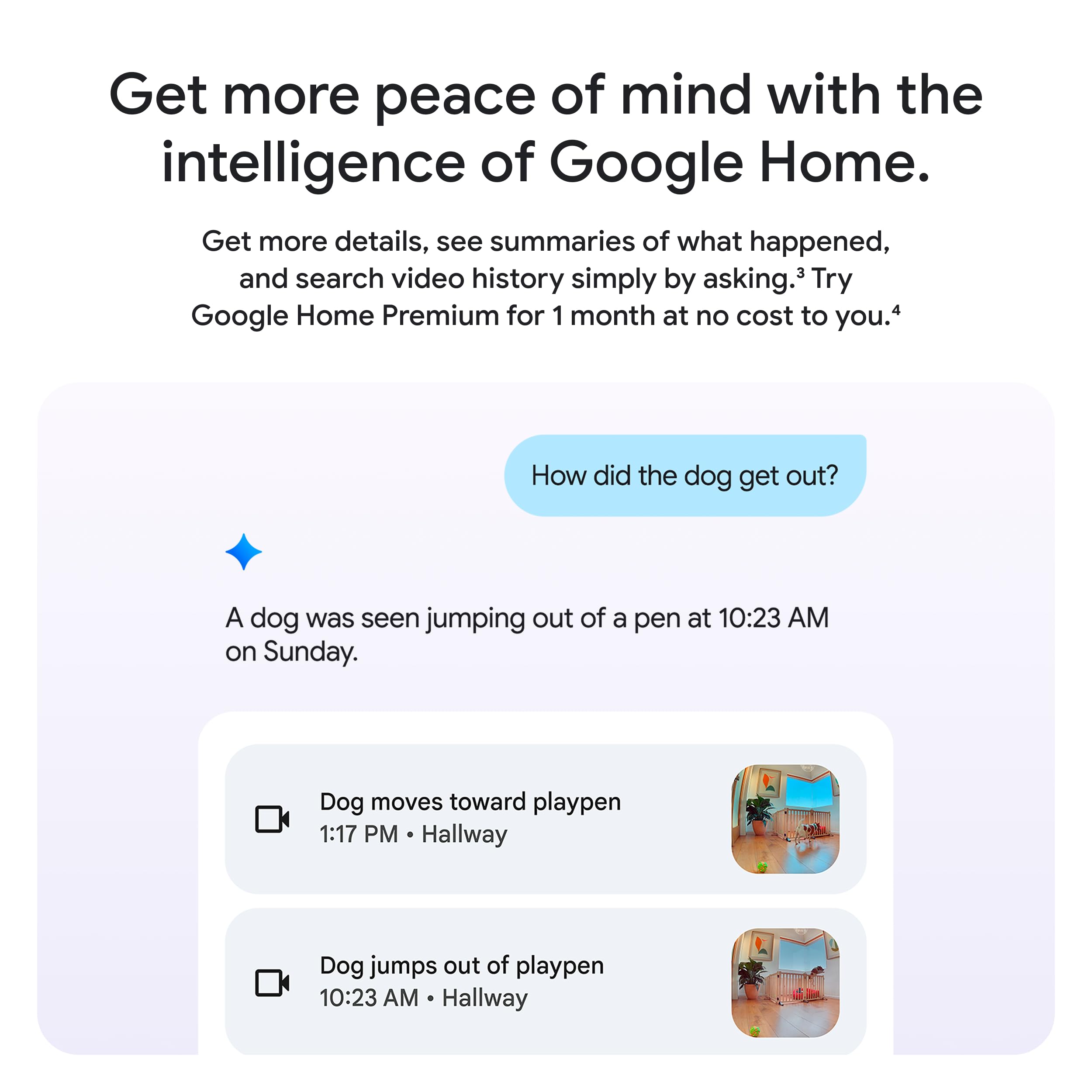 Google Nest Cam Indoor (Wired, 3rd Gen) - Security Camera with 2K Video and Gemini, Night Vision, 2-Way Audio, Works with Google Home - 2025 Model - Snow