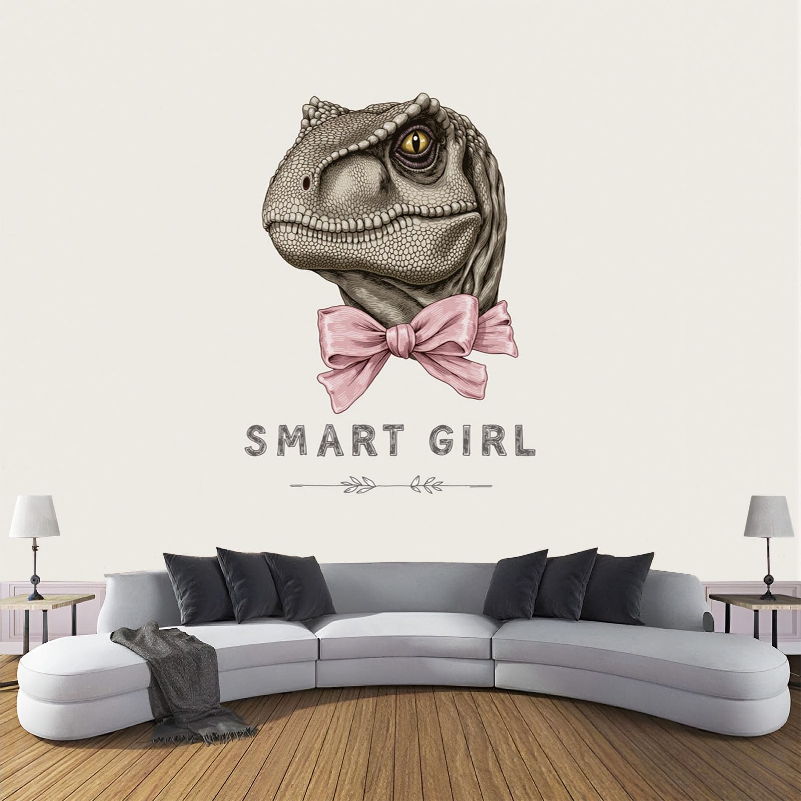 Papier peint dinosaures beige pour relooker facilement un grand mur sans peindre