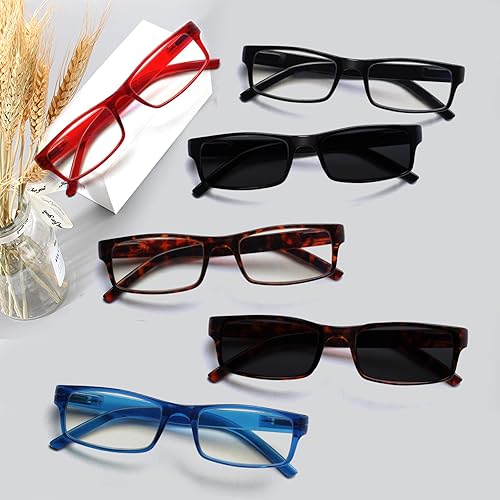 Miniatura 7 de BIENCOOL Paquete de 6 lentes de lectura tradicionales para hombres y mujeres con bisagras de resorte