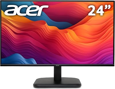 acer EK241YG 24 inch Full HD (1920 x 1080) Monitor – 120Hz, 1ms, IPS Panel, Adaptive Sync, 99% sRGB, HDMI, VGA