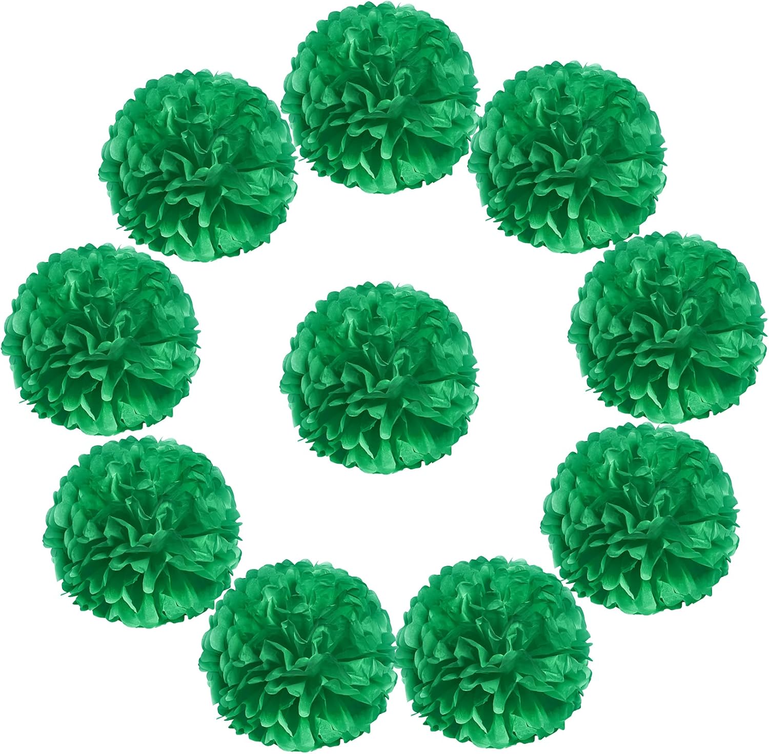 Hmxpls 10Pcs Tissue Paper Pom Poms Party Decorations, Tissue Balls Colorful Flowers Pom, Large Pom Poms for Wedding Birthday Celebration Outdoor Decoration - (Green 10") : Home & Kitchen