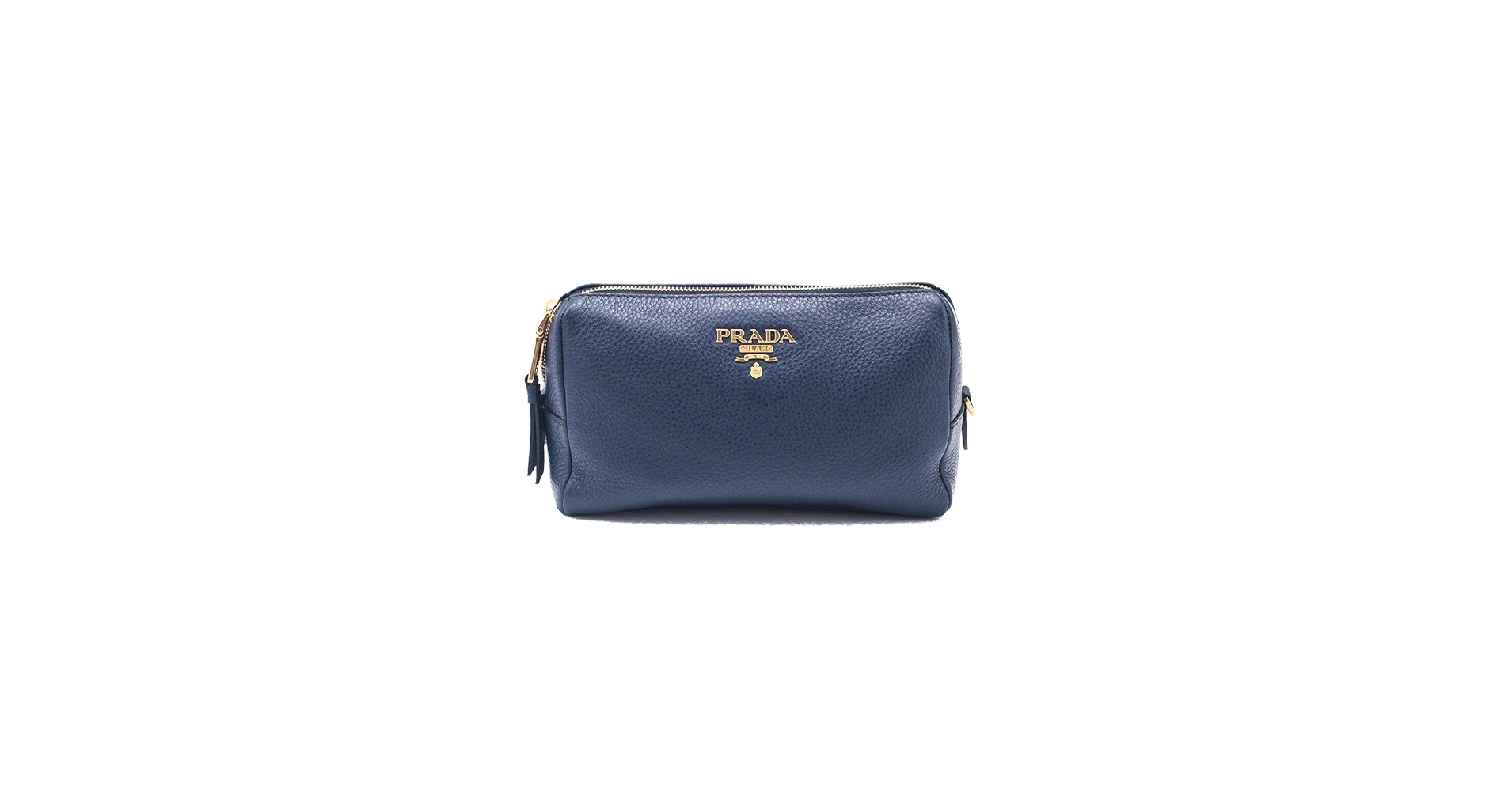 PRADA ネイビー （青）ケース Prada Contenitore Baltico Navy Vitello Daino Leather Vanity Case