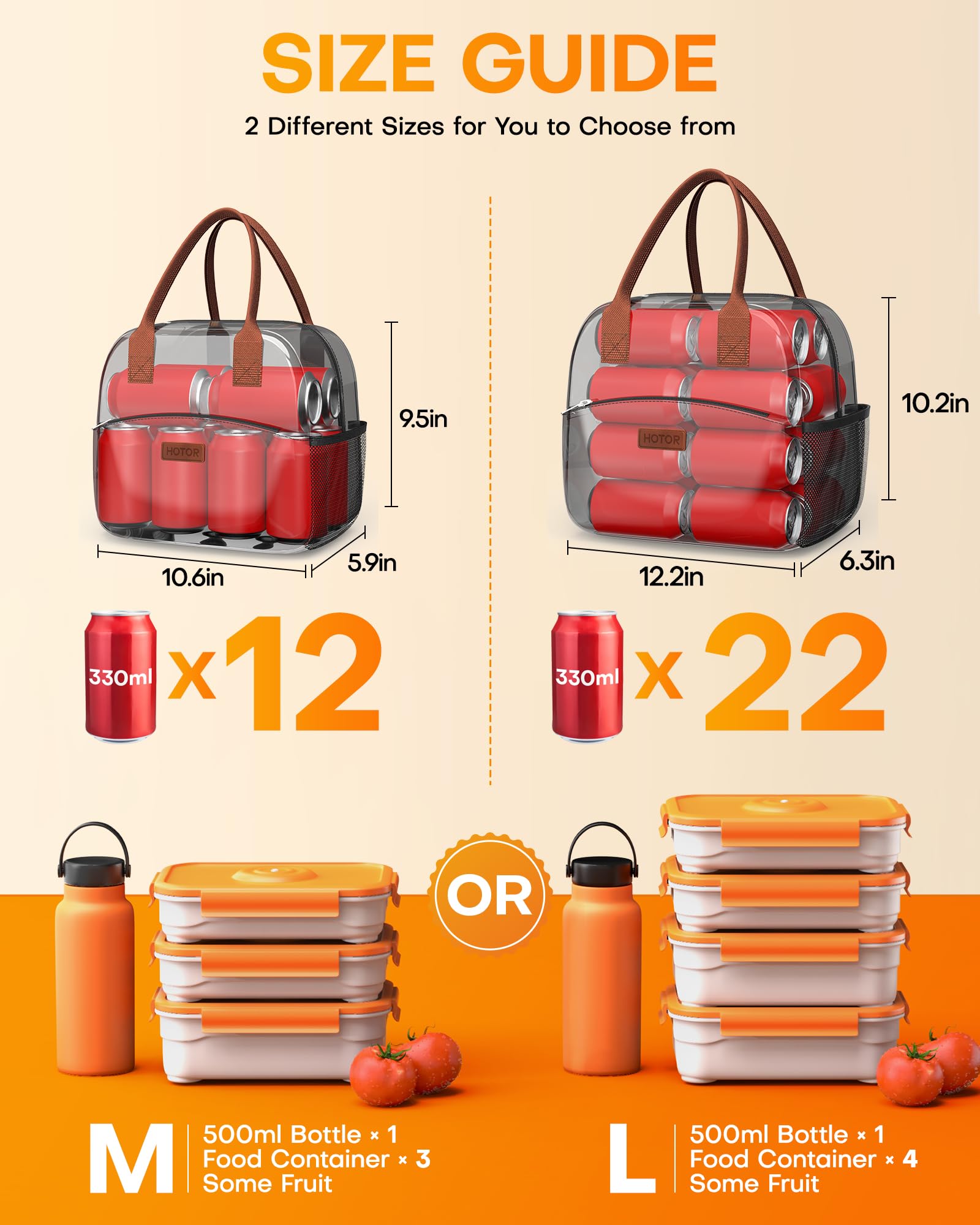 Lonchera para mujeres y hombres, resistente al desgaste y a prueba de fugas, con gran capacidad, bolsa hielera multifuncional para oficina, picnic, negro, 10 L, 10.60 x 5.90 x 9.50 pulgadas 4