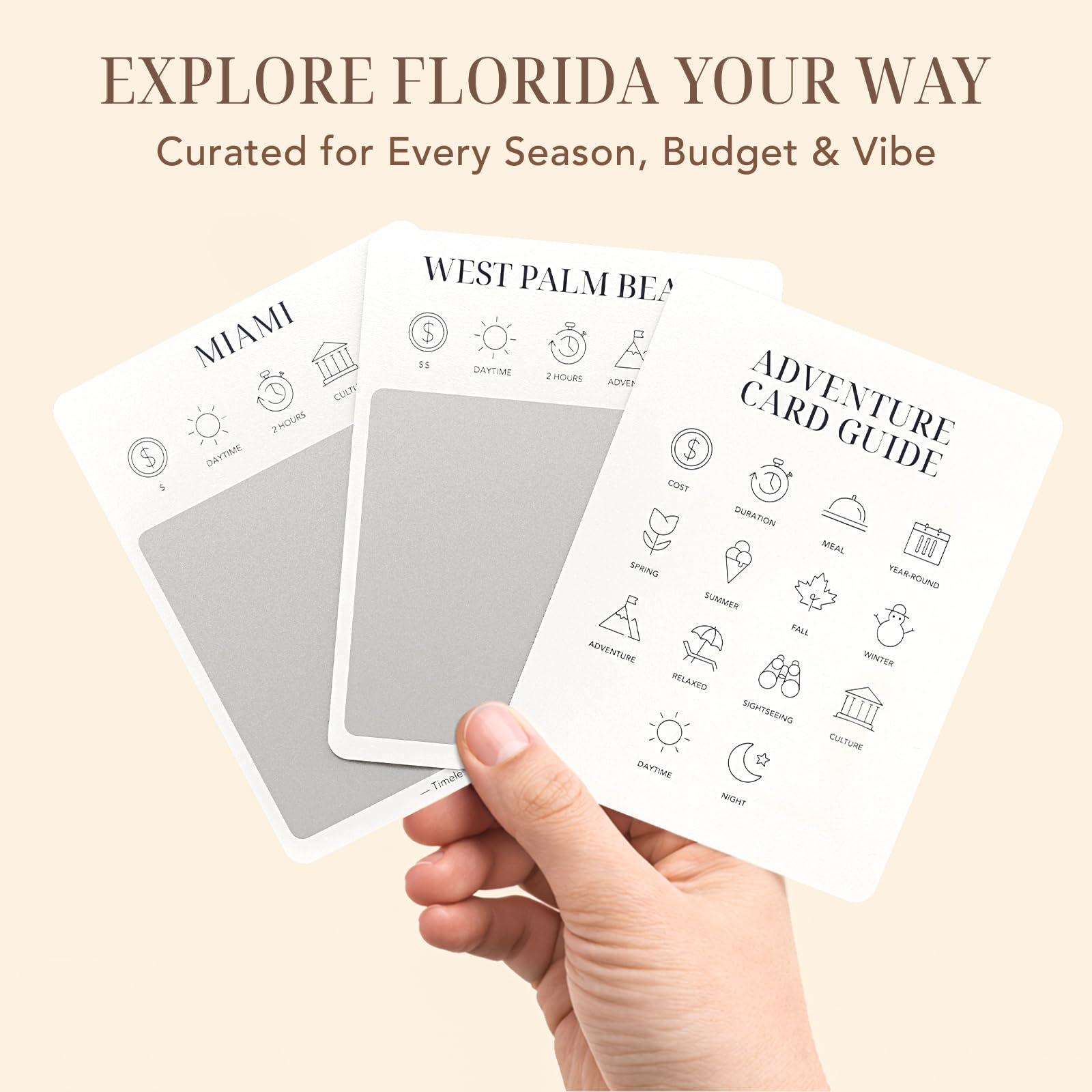 Florida Adventure Bucket List Cards, 50 carte da grattare per Stato | Gemme nascoste locali uniche, 2026 Schede elenco secchio fuori dal ritmo, Regali della Florida per coppie e famiglie