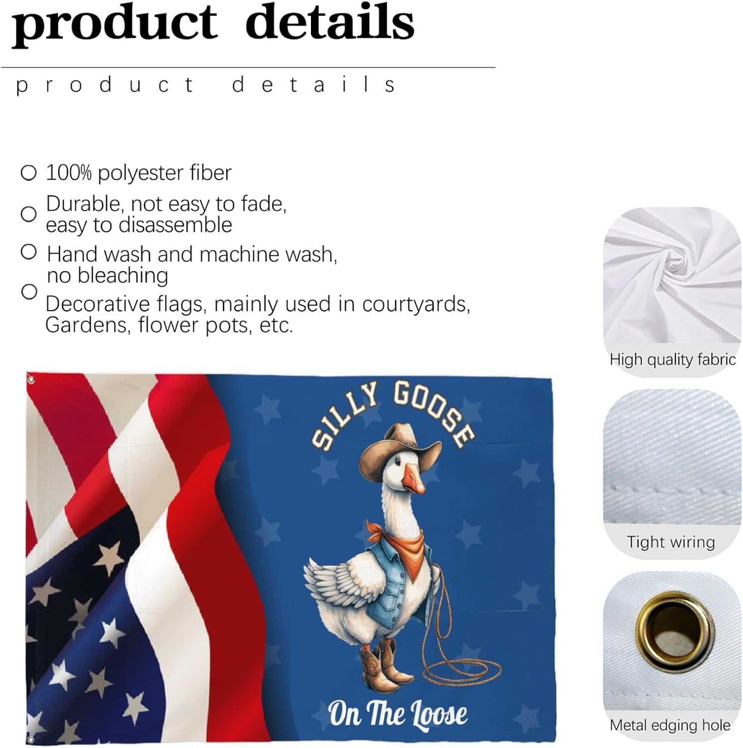 Silly Gooses On The Loose Funny Flags 3X5 For Room Outdoor Banner for Home Garden Patio College Dorm Decor with 2 Brass Grommets image 4