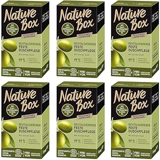 6x Nature Box Verwöhnende Festes Duschpflege mit Oliven-Duft, Natur-Kosmetik 100g (6er Pack)