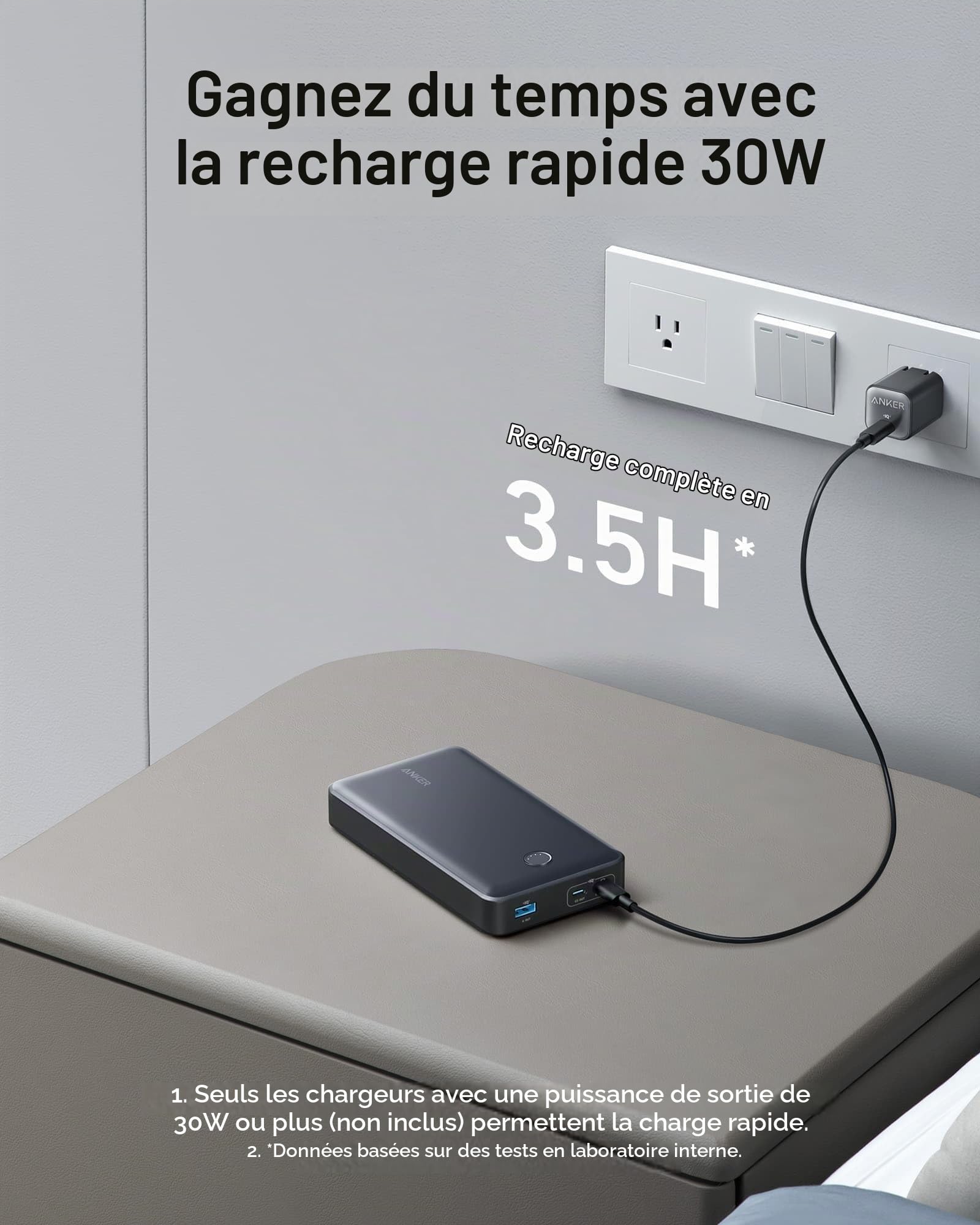 Anker 537 External Battery 24000mAh 65W Mobile Charger for MacBook