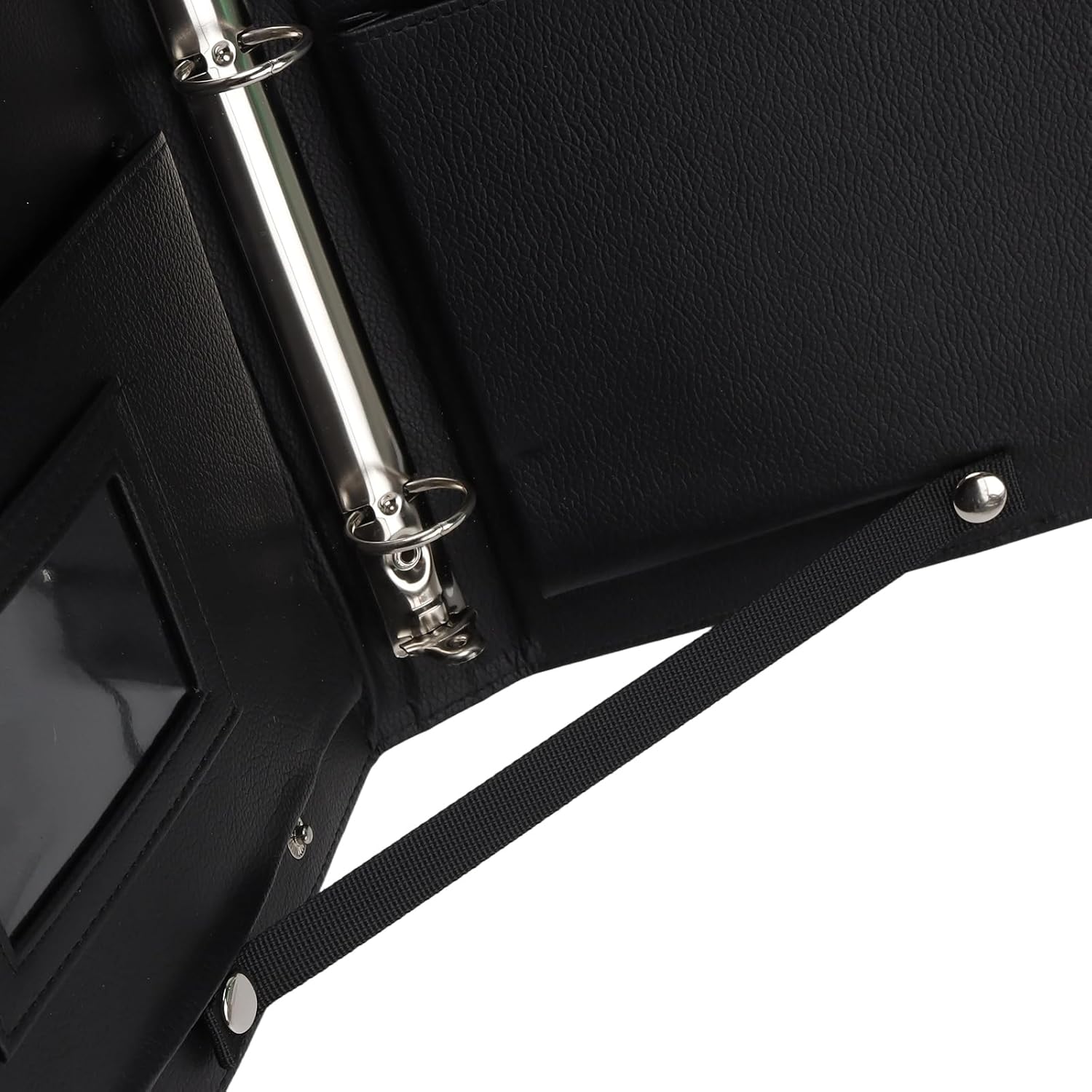 2 PCS Large Black Choral Music Folder with 3-Ring Binder,PU Leather Choir Folders with Hand Strap Retention Strap for Stage Performances Piano Playing (Fits Letter Size)