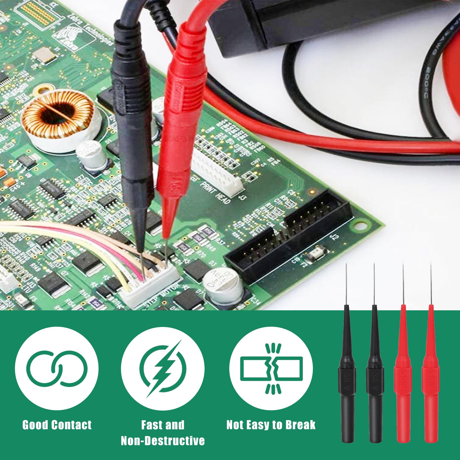 Lot De 20 Crochets De Sonde De Test Pour Multimètre, Pinces De Test Electroniques Sondes De Test Pcb Noir Rouge Vert Bleu 91649153