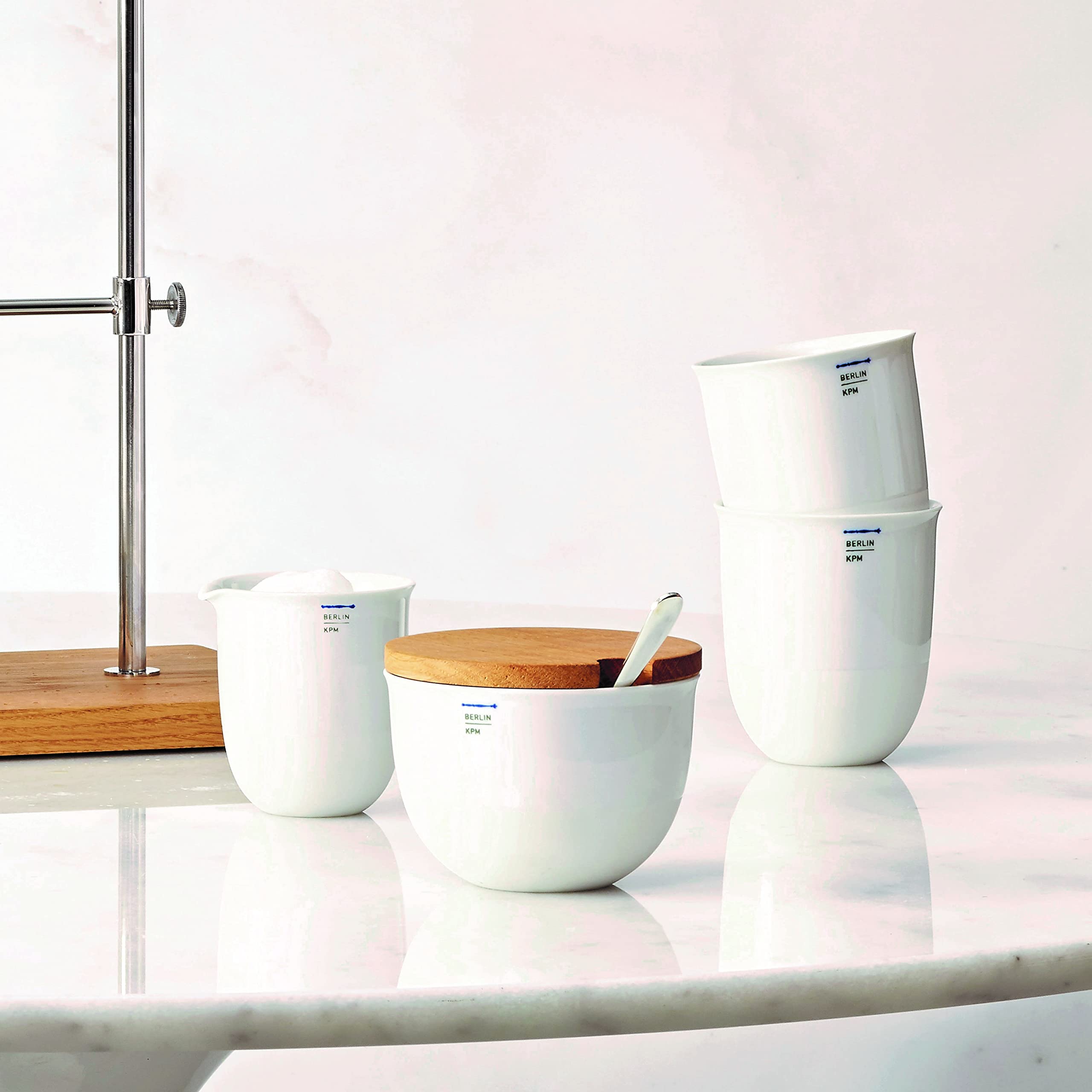 KPM Berlin LAB kubek zestaw duo nr 2H, ręcznie wykonany kubek porcelanowy 0,35 l, kubek do kawy, zestaw białych kubków w pudełku prezentowym