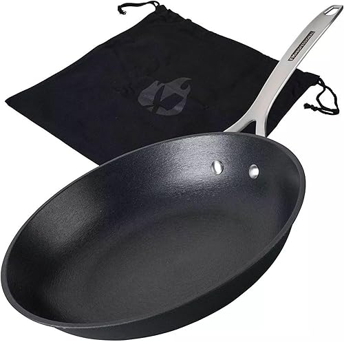 Miniatura 3 de Force - Sartén de hierro fundido de 9.4 in, con revestimiento antiadherente de alta calidad, apta para todos los fogones, incluyendo inducción,