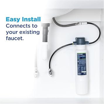 EcoPure EPWPFF Water Filter, Direct Connect to Kitchen & Bathroom Faucet | Easy install, under sink filtration, NSF/ANSI certified, reduces 72 contaminants incl. lead, PFAS, chlorine