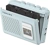 Portable Cassette Player, Tape Recorder with Built-in Speaker, Microphone, Headphone Jack, 4.57 x 3.54 x 1.38 inches Blue