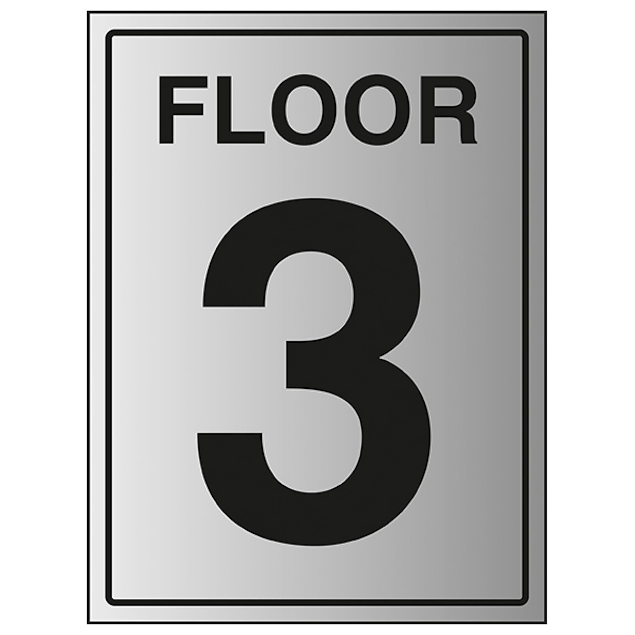 V Safety Floor 3 150 x 200 mm - 1.6mm Aluminium Effect Rigid Plastic Safety Sign