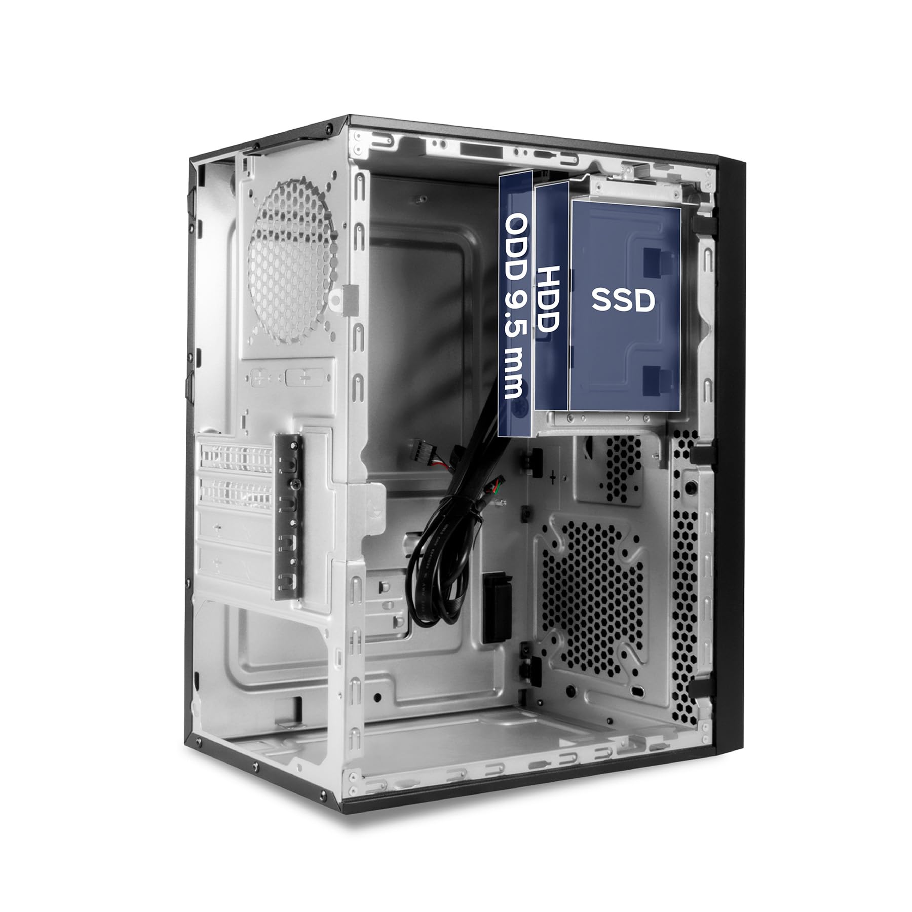 UNYKAch Micro ATX UK5015 - Scatola per computer da 17 litri con 5 porte USB, compatibile con ATX, alloggiamenti da 3,5" e schede grafiche fino a 180 mm