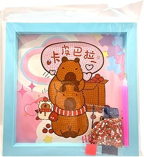 Heart Shape Sequins Frame Handmade Art Set to Create Glitter Masterpiece in Square Frame Multi Color