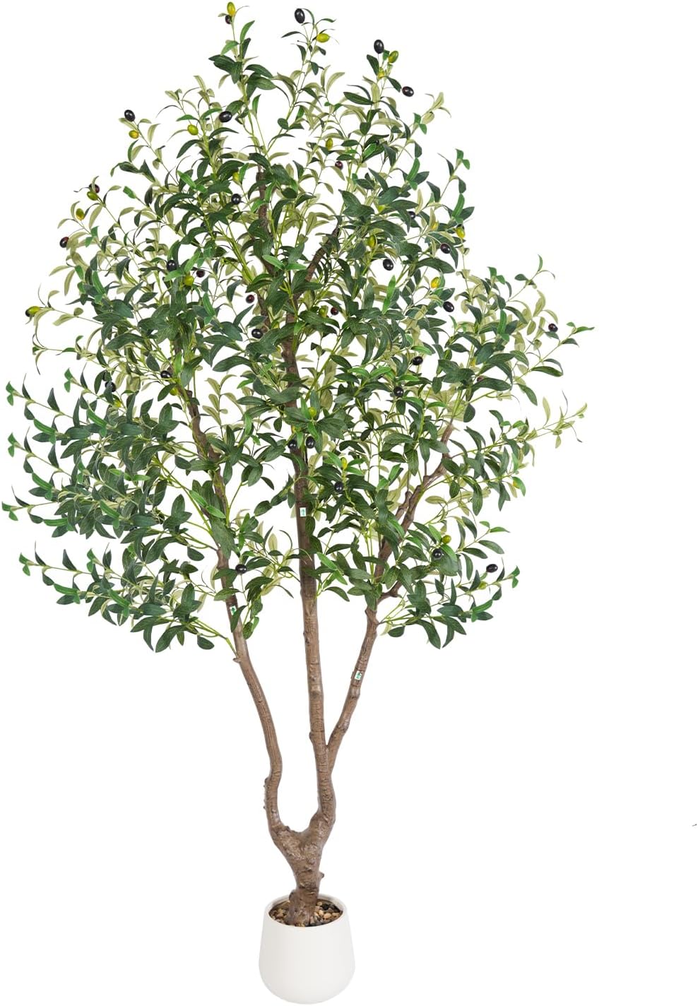 Olive Tree 6FT Fake Tree Large Artificial Tree Indoor Faux Plants with Pot, Nearly Natural Olive Branches and Fruits for Living Room Home Office Decorations