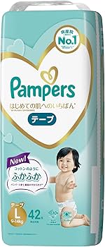Amazon.co.jp: 【テープ Lサイズ】パンパース オムツ はじめての肌への
