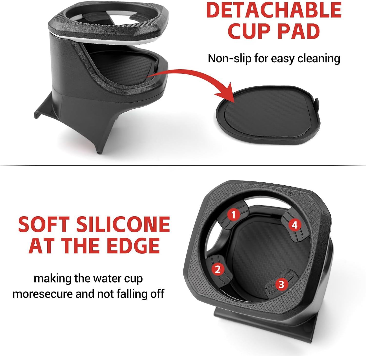 Cup Holder Fit for 2018-2024 Jeep Wrangler JL JLU 4XE/Gladiator JT Accessories, Door Cup Holders for Jeep Gladiator 2020-2024&Jeep Wrangler 2018-2024(Front Row, Left)