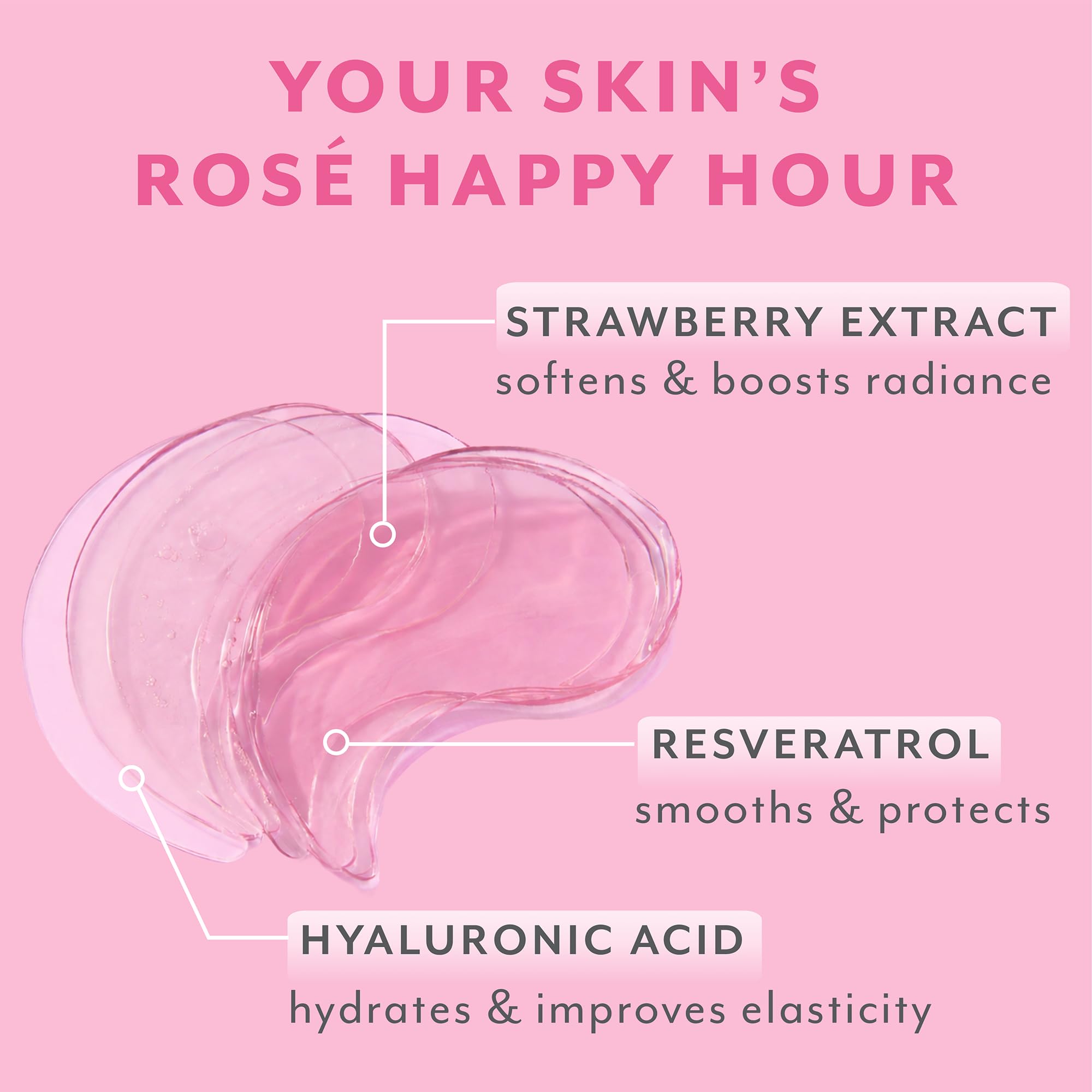 Patchology Serve Chilled Rosé Hydrating Under Eye Patches – Hyaluronic Acid & Antioxidant-Infused Eye Masks to Reduce Dark Circles, Puffiness & Fine Lines - Ideal Skincare Essentials (5 Pairs)