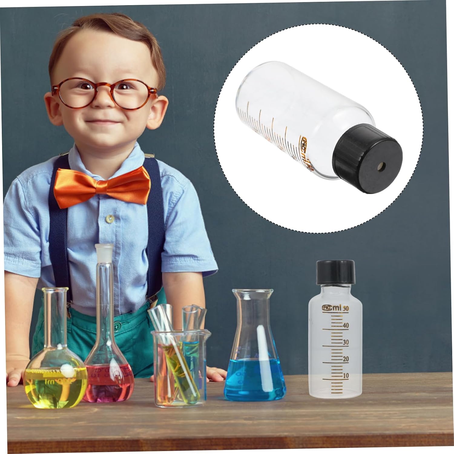 ABOOFAN 2pcs 50ml Glass Headspace Bottles Leak-proof Lids Sample Vials for Lab Use