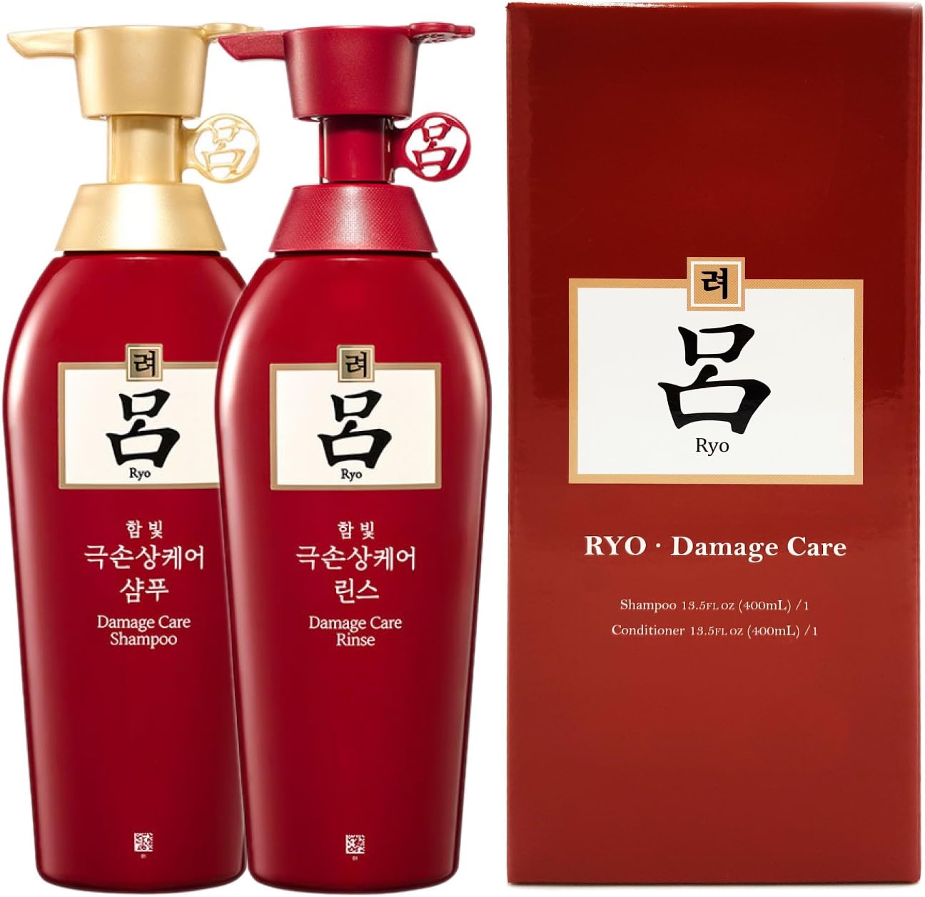 Ryoe Korean Herbal Anti Hairloss Damaged Hair Shampoo Conditioner Each 400ml