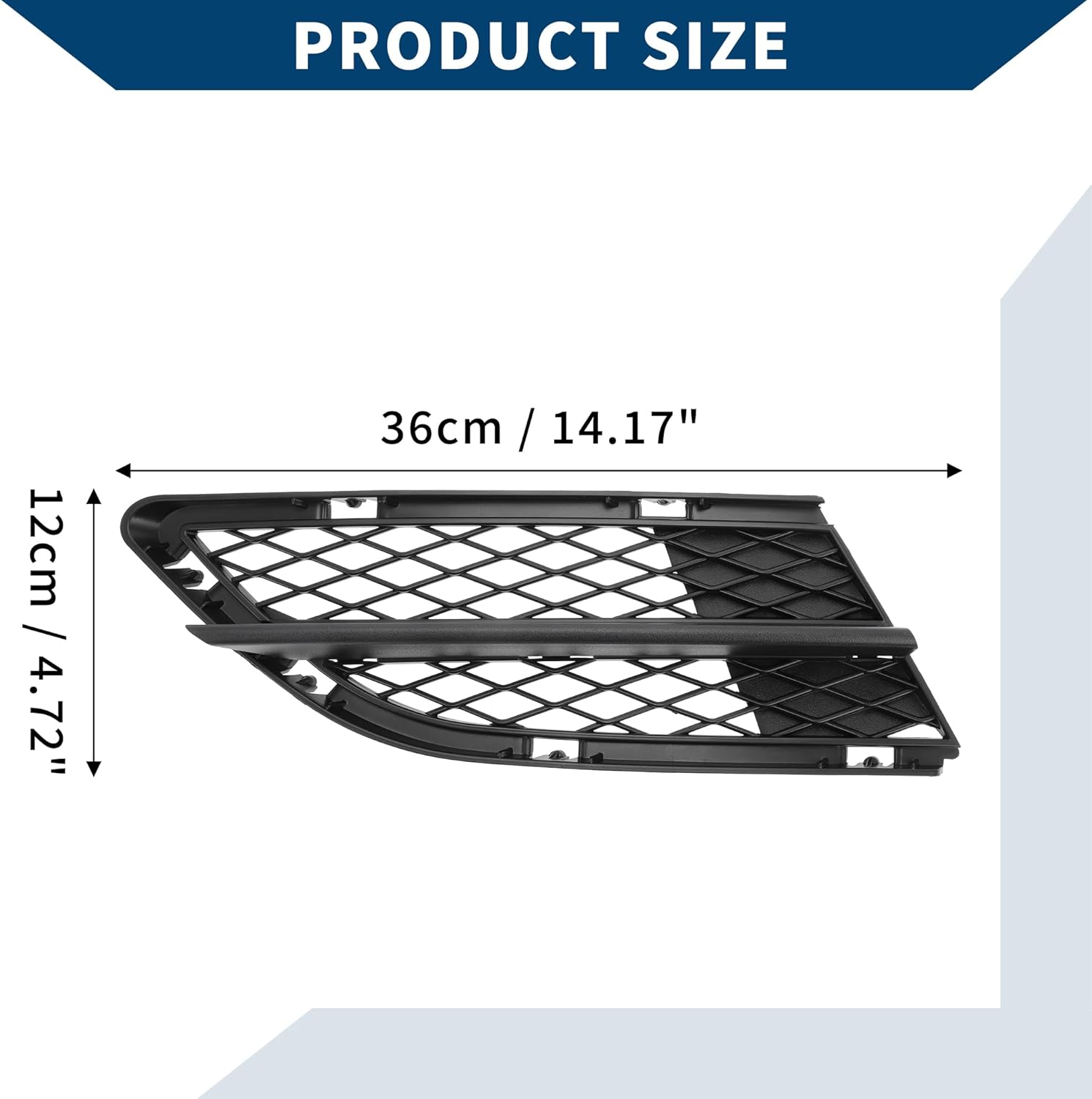 No.51117198902 Fog Light Grill for BMW 328i 2009-2012 Front Right Front Lower Bumper Fog Light Cover Inserts ABS 1 Pc Black