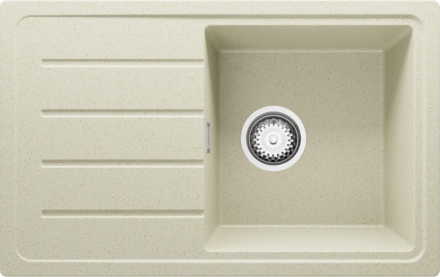 PRIMAGRAN Granitspüle Beige 78x50cm - XXL Küchenspüle Mit Level-System Für Kochbegeisterte