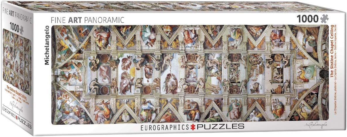The Sistine Chapel Ceiling Panoramic by Michelangelo 1000-Piece Puzzle