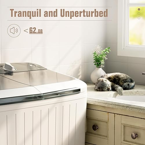 Miniatura 2 de Bonusall Lavadora portátil, mini lavadora y secadora giratoria de 16 libras, drenaje por gravedad integrado, lavadora compacta con bomba de drenaje