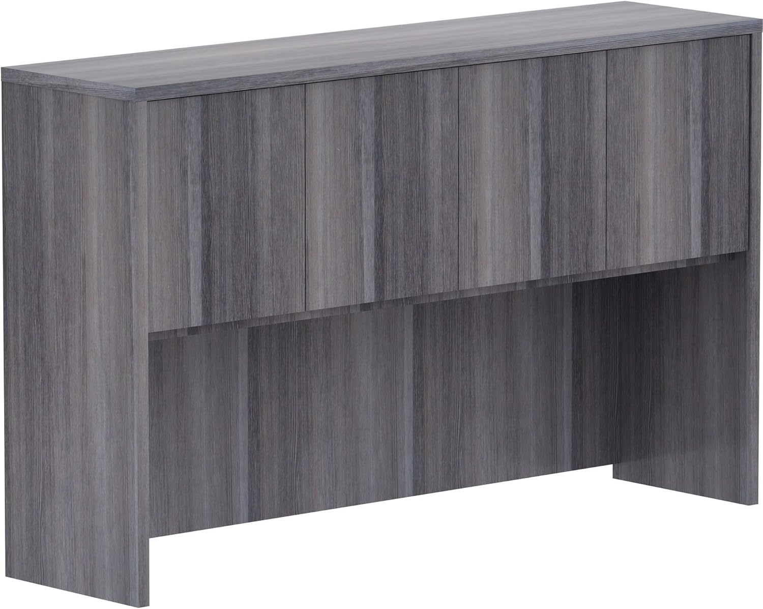 Lorell LLR69620 60 x 15 x 36 in. Laminate Hutch with Four Doors44; Weathered Charcoal