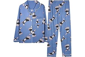 Matching Pajama Set for Women 2024 Long Sleeve Button Down Pajama Set