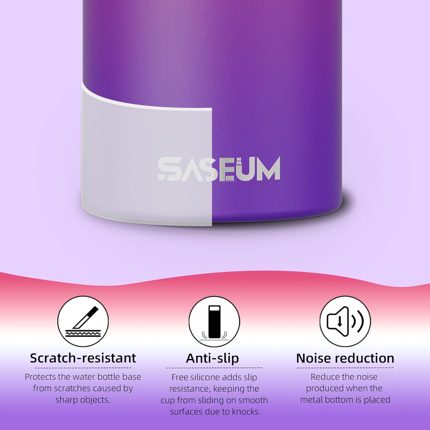 SASEUM Insulated Stainless Steel Water Bottles 32oz with Spout Lids Metal Vacuum Thermal Large Water Jug Leak-proof Reusable Flask for Sports Gym and Travel,Red-Purple - Image 7