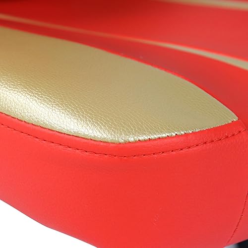 Miniatura 9 de Silla de juegos para niños y niñas, silla giratoria ergonómica con respaldo alto, altura ajustable, color rojo dorado