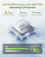 Vista 4 de Beelink Me Pro, Mini PC NAS, CPU Intel N150, 16 GB LPDDR5, 1 TB SSD, 3 ranuras M.2 PCIe3.0 SSD + 2 bahías HDD (Máx 72 TB), 5G + 2.5G Dual