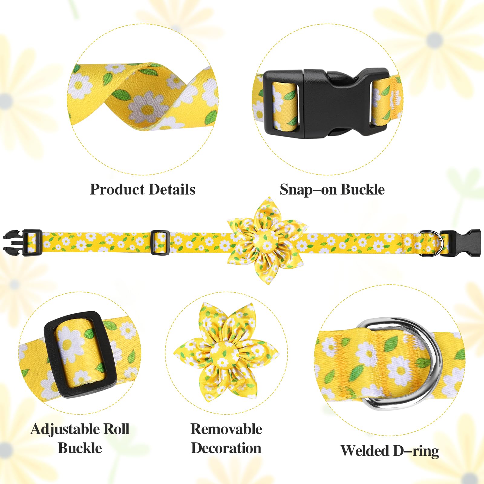 BiPawTi Floral Dog Collar with Bloom Decoration - Image 3