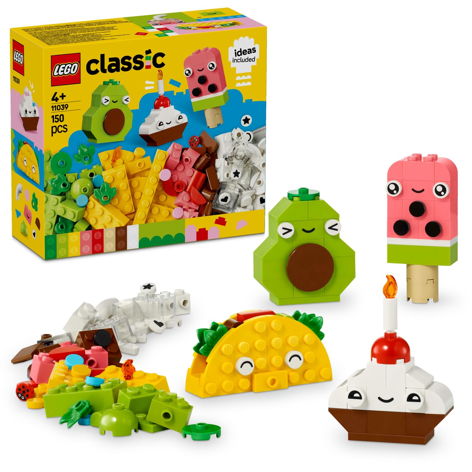 LEGO Classic Yaratıcı Yiyecek Arkadaşları 11039-4 Yaş ve Üzeri Çocuklar için Yaratıcı ve Eğlenceli Oyuncak Yapım Seti (150 Parça)
