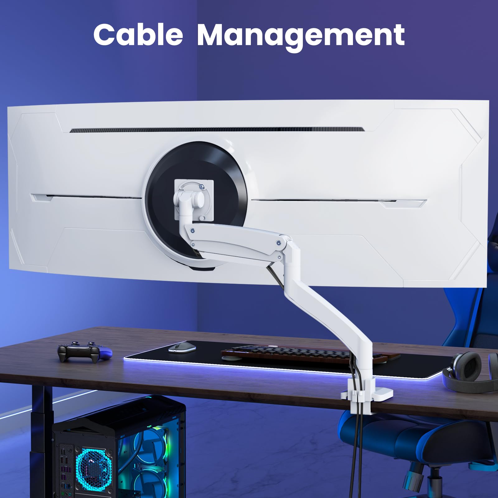 PUTORSEN - Supporto per monitor Ultrawide 22-57 pollici, regolabile in altezza, fino a 27 kg, VESA Max fino a 200 x 200 cm