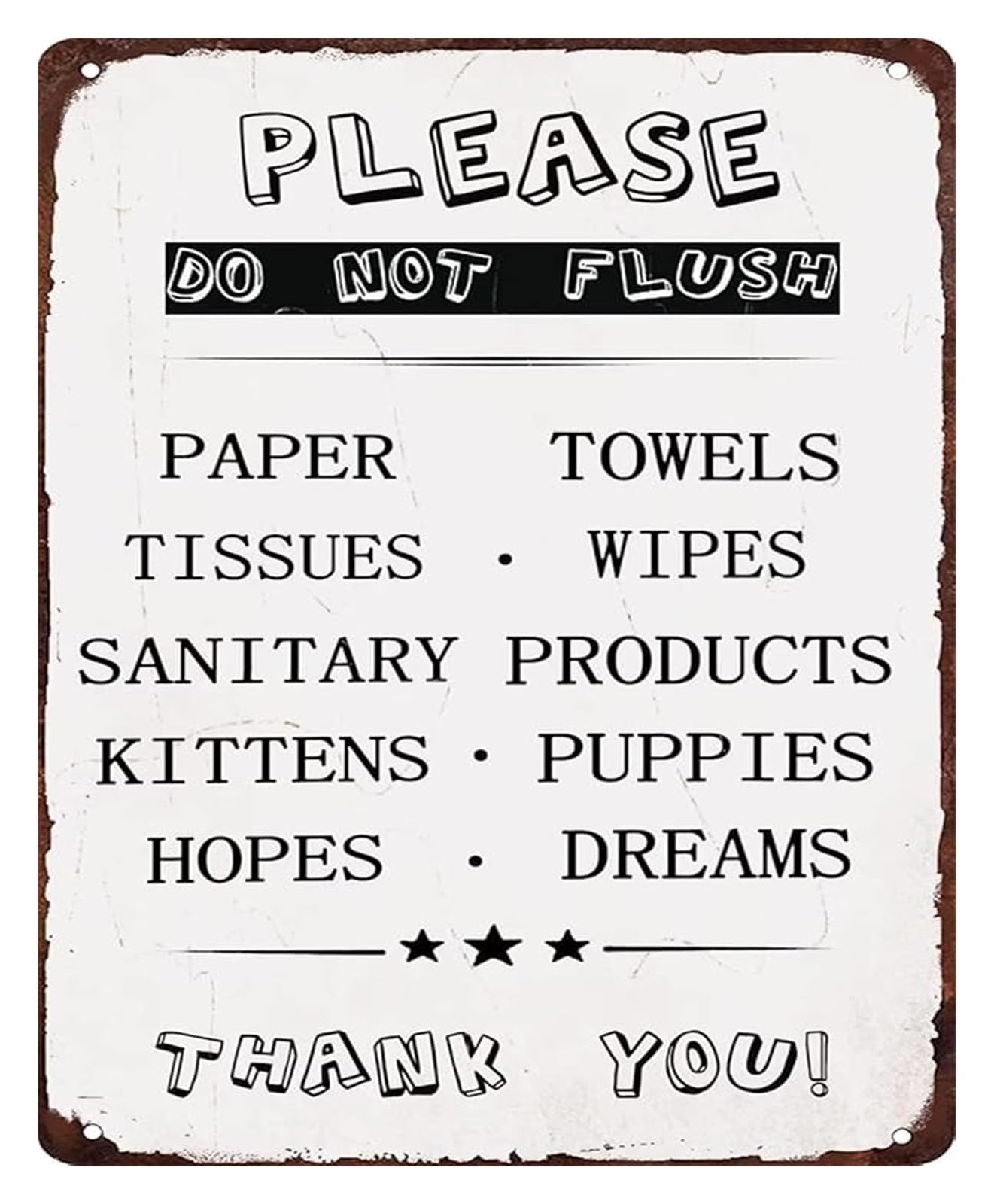 GYQYJPFZM Do Not Flush Metal Sign Bathroom Etiquette Reminder Tin Wall-Art Retro Rustic Distressed For Toilet Washroom Restroom Wall 8 X 12 inch