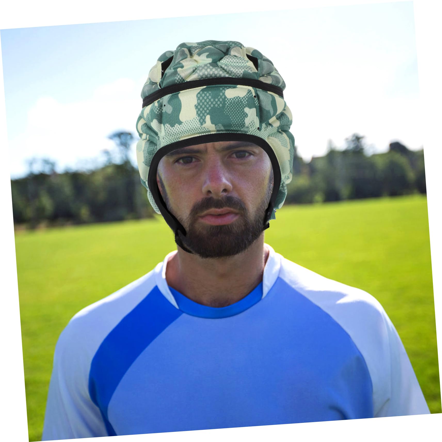VANZACK 2piezas Casco De Rugby y Ligero para Fútbol y Deportes Al Aire Protección para Niño Niña y Adultos Camuflaje