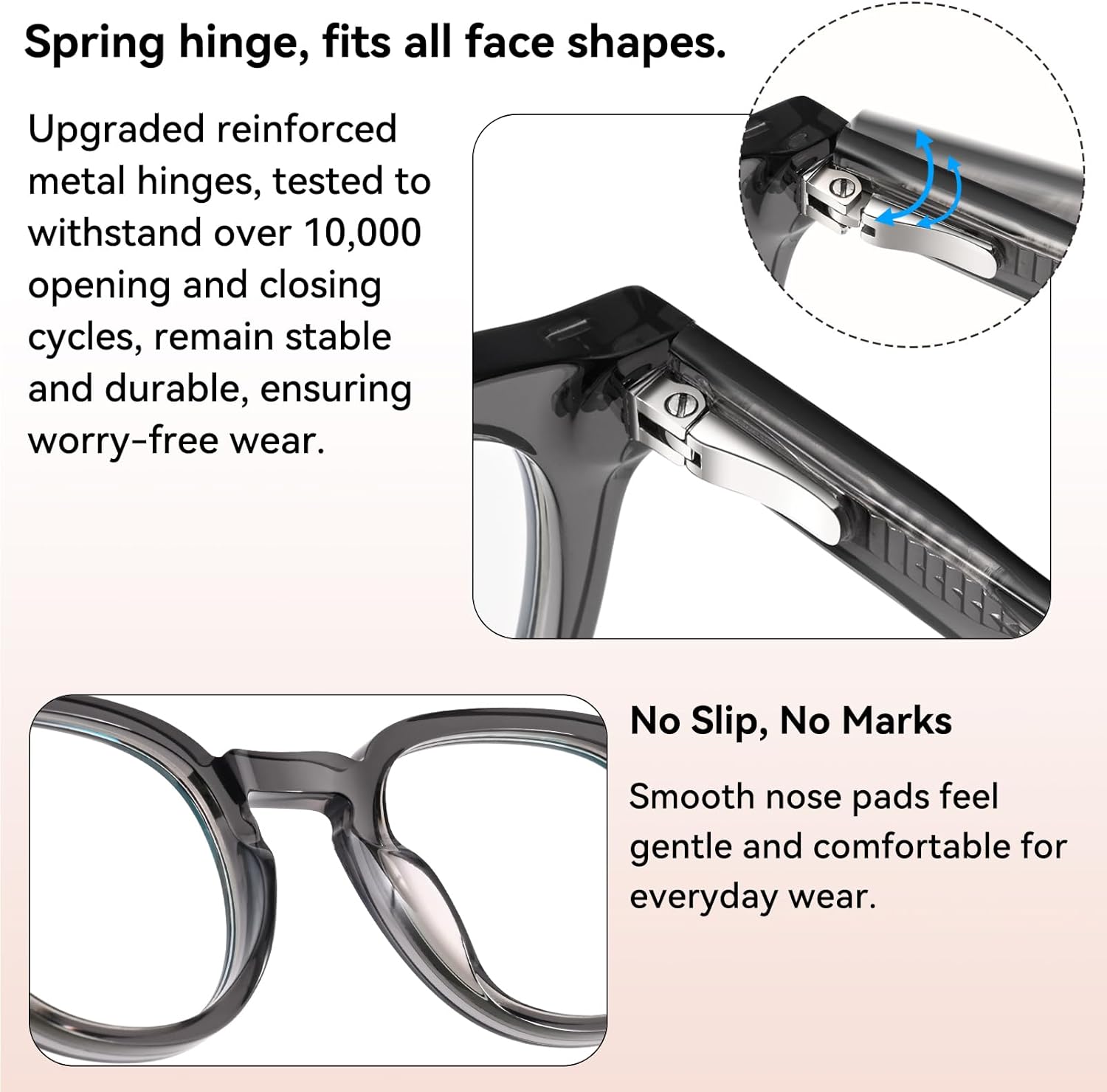 Dollger Blue Light Blocking Glasses For Woman Men Thick Frame Round Non-Prescription, pertain Computer Gaming，TV，Work