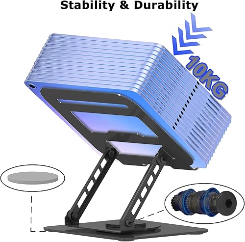 Miniatura 5 de Adjustable Laptop Stand, 360 Rotating Computer Riser, Stable Base Stand Holder for MacBook ProAir Notebook up to 16 Inches, Black