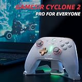 GameSir Cyclone 2 Multiplatform Wireless Controller- TMR Electromagnetic Joysticks&Hall Effect Switch triggers,6-axis Gyro Gaming Controller for Switch/PC/iOS/Android/Steam (Phantom White Bundle) - 2