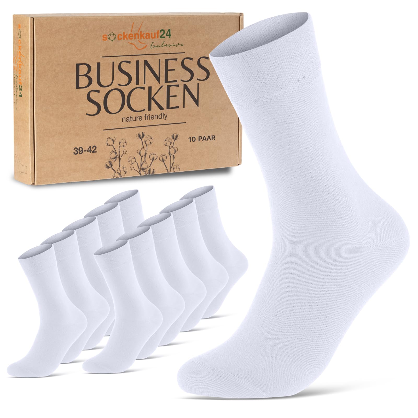 10 Pairs of Premium Socks for Men and Women, Made of Combed Cotton with Comfort Waistband, No Pressing Seams