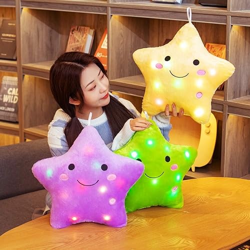 Miniatura 5 de DearSun Almohadas creativas de felpa con luz nocturna colorida de 13 pulgadas, juguetes de peluche perfectos para cumpleaños, Navidad, vacaciones,
