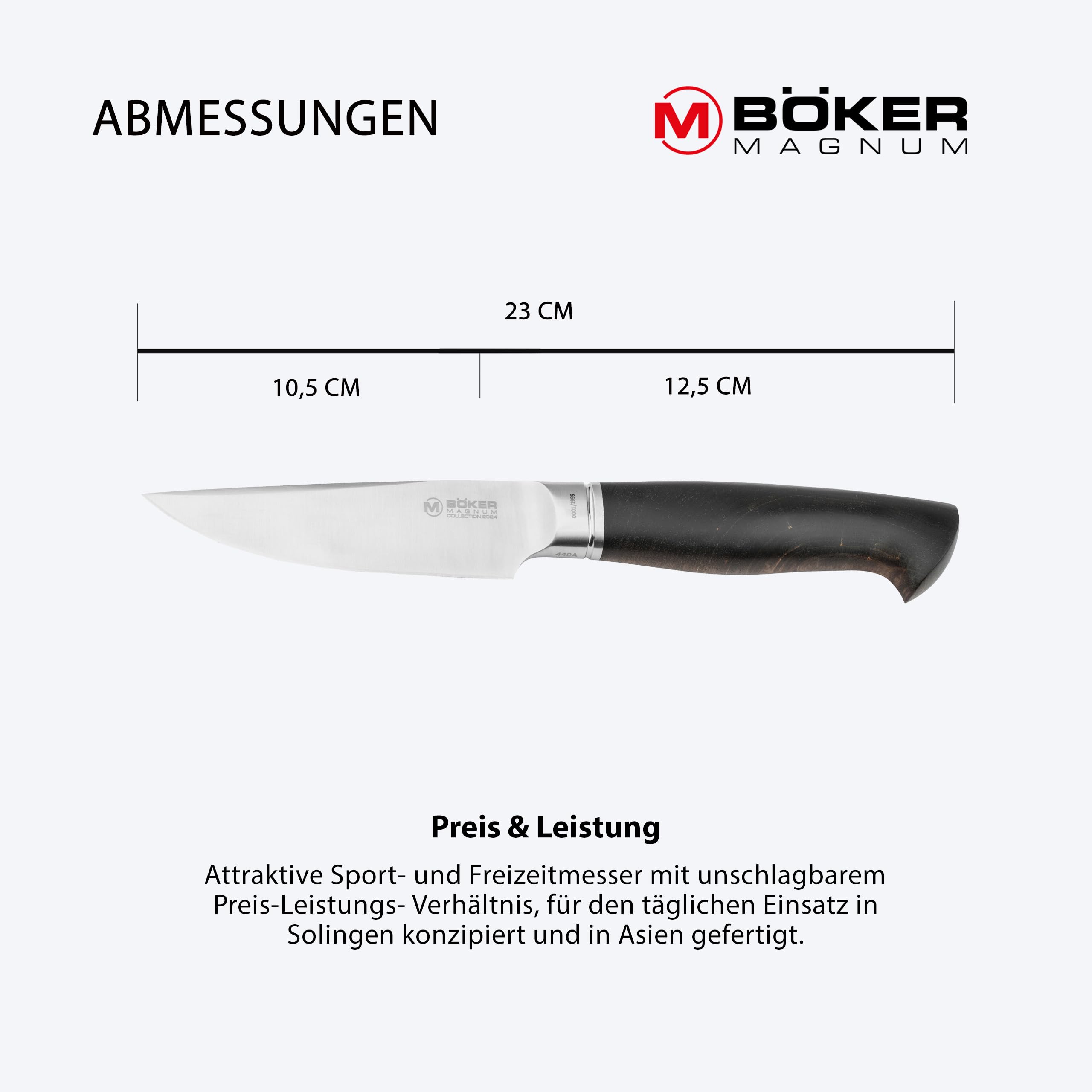 MAGNUM® Collection 2024 - Jagdmesser mit Holzgriff feststehend - Limited Edition Sammlermesser in Geschenkbox - Outdoormesser mit Lederscheide
